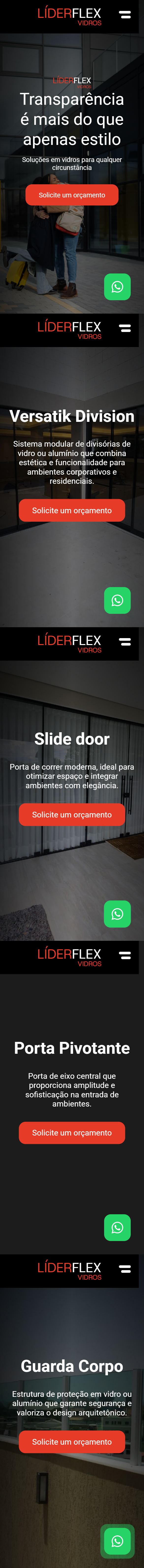 LíderFlex Vidros no celular
